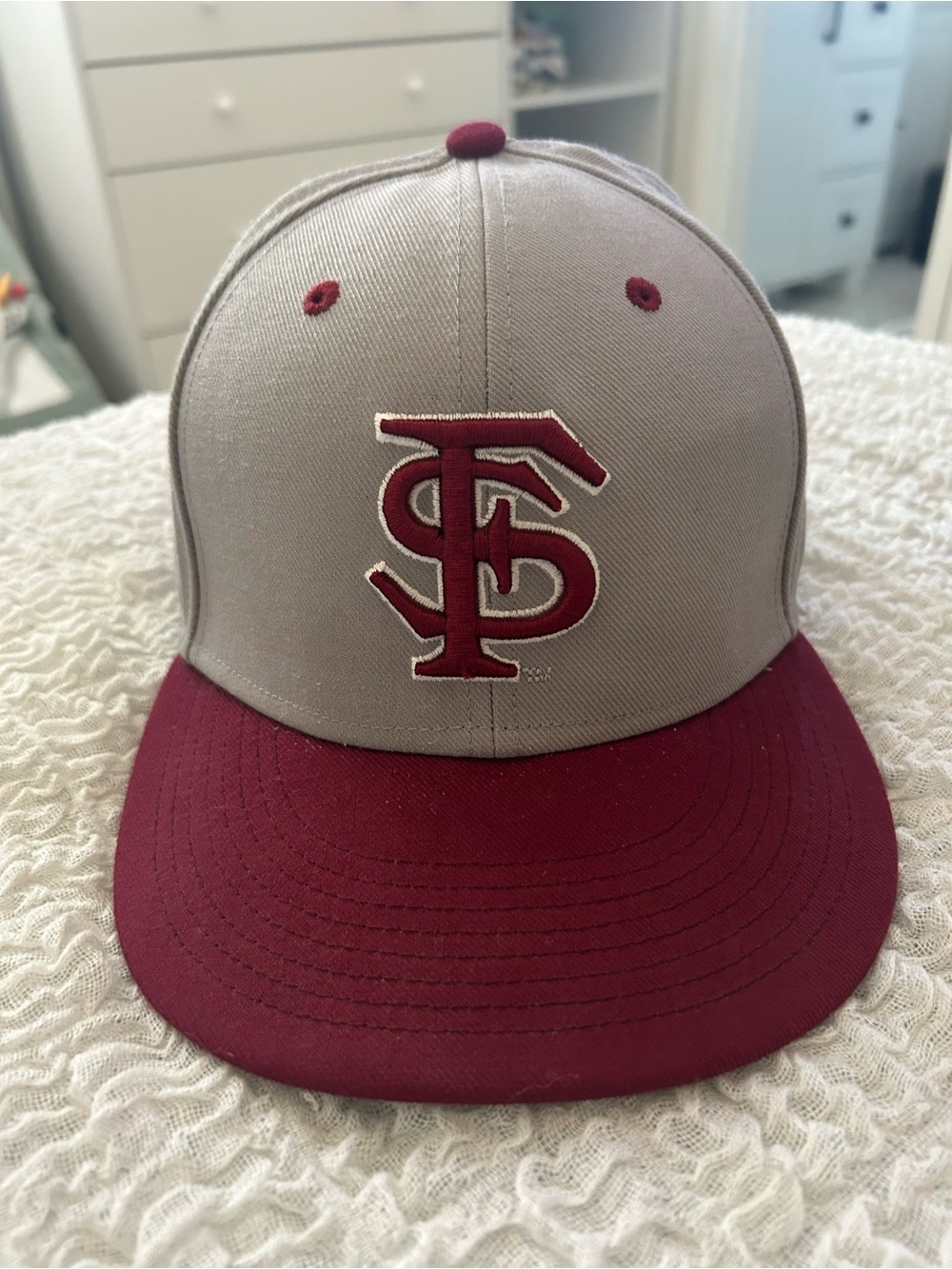 FSU Nike Gray and Maroon Baseball Cap with Embroidered Logo